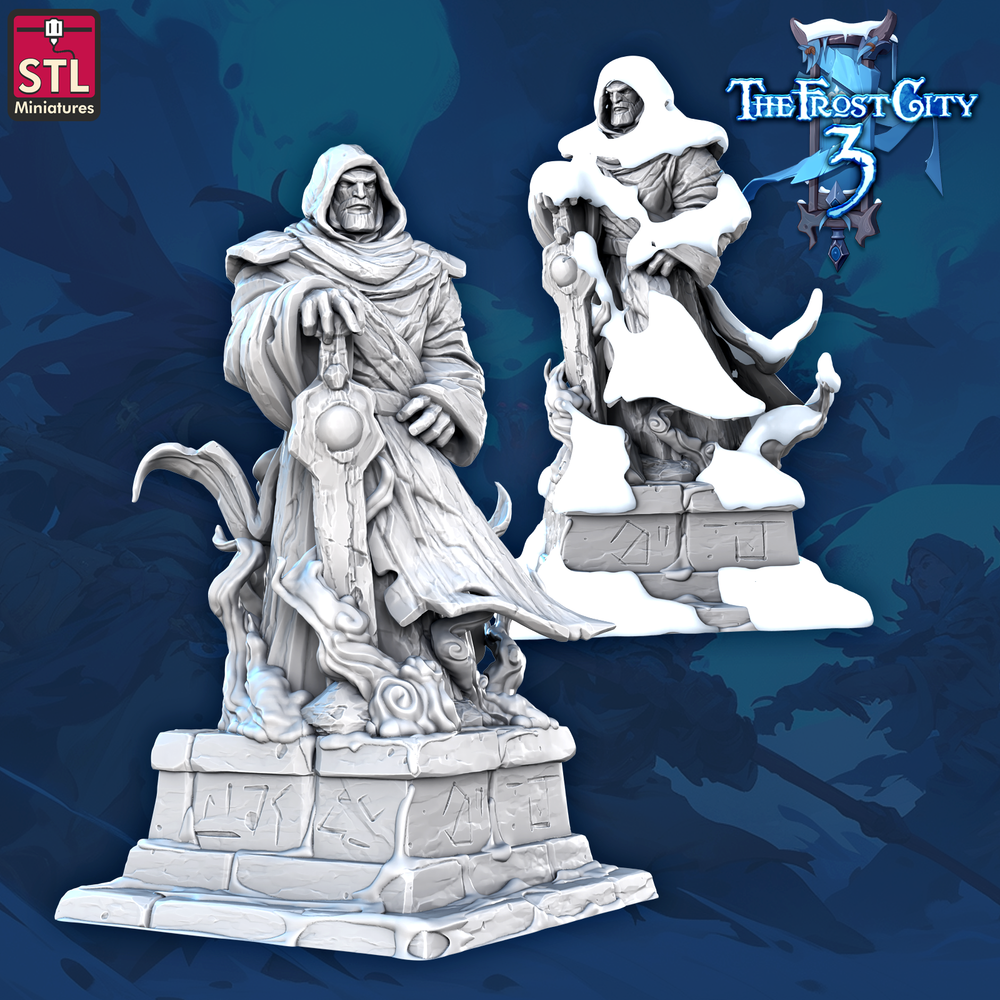3D Printed STL Miniatures Statue Core Props The Frost City 3 28 - 32mm War Gaming D&D (Online Only)