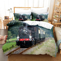 Steam Engine Bedding Set Vintage Locomotive Quilt Cover Without Filler (Online Order Only)
