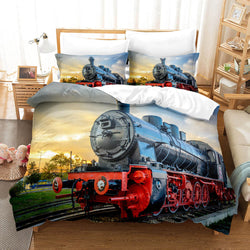 Steam Engine Bedding Set Vintage Locomotive Quilt Cover Without Filler (Online Order Only)