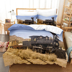 Steam Engine Bedding Set Vintage Locomotive Quilt Cover Without Filler (Online Order Only)