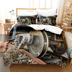 Steam Engine Bedding Set Vintage Locomotive Quilt Cover Without Filler (Online Order Only)