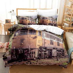 Steam Engine Puff Train Bedding Set Rail Vehicles Quilt Cover Without Filler (Online Order Only)