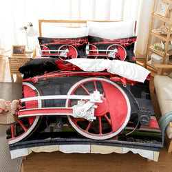 Steam Engine Train Vintage Locomotive Bedding Set Duvet Covers Sets (Online Order Only)