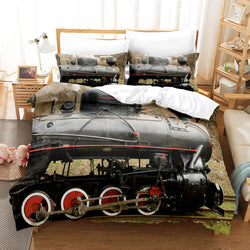 Steam Engine Train Vintage Locomotive Bedding Set Duvet Covers Sets (Online Order Only)