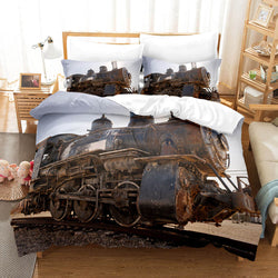 Steam Engine Train Vintage Locomotive Bedding Set Duvet Covers Sets (Online Order Only)