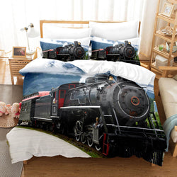 Steam Engine Vintage Locomotive Bedding Set Quilt Covers Without Filler (Online Order Only)