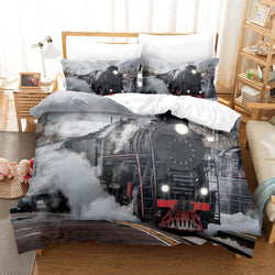 Steam Engine Vintage Locomotive Bedding Set Quilt Covers Without Filler (Online Order Only)