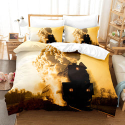 Steam Engine Vintage Locomotive Bedding Set Quilt Covers Without Filler (Online Order Only)