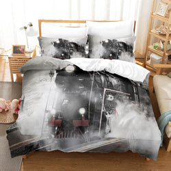 Steam Engine Vintage Locomotive Bedding Set Quilt Covers Without Filler (Online Order Only)