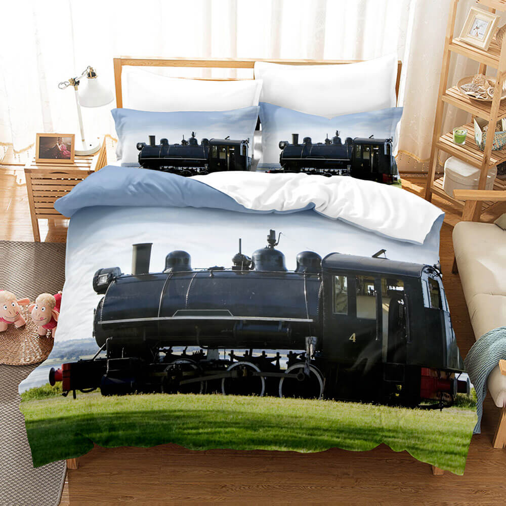 Steam Engine Vintage Locomotive Bedding Set Quilt Covers Without Filler (Online Order Only)