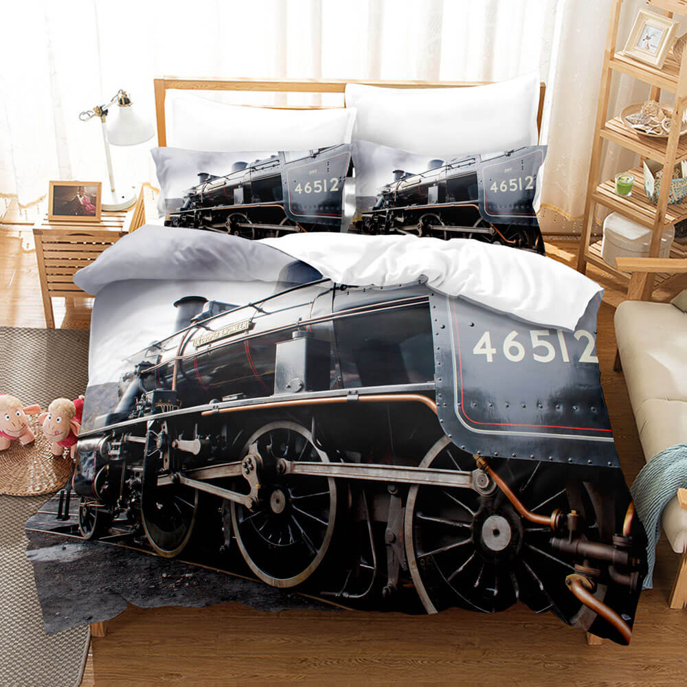 Steam Engine Vintage Locomotive Bedding Set Quilt Covers Without Filler (Online Order Only)