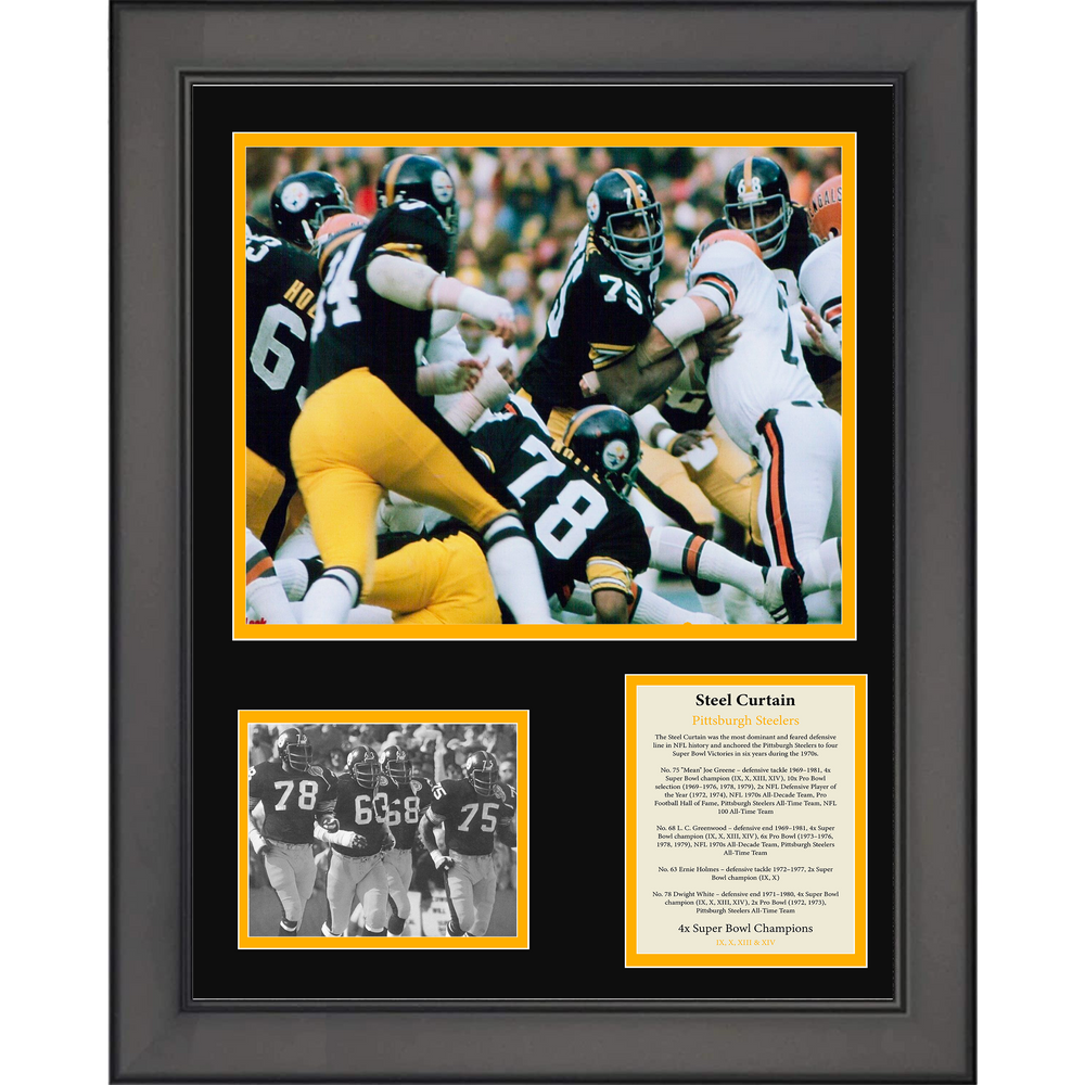 Framed Pittsburgh Steelers Steel Curtain 11"x14"Football Three Photo Collage (ONLINE ORDER ONLY)
