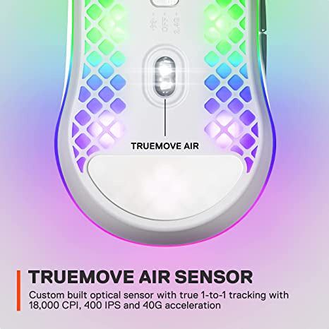 SteelSeries Aerox 3 Wireless Ultra Lightweight USB RGTB Optical Gaming Mouse - Snow (Online Order Only)