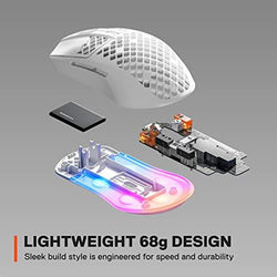 SteelSeries Aerox 3 Wireless Ultra Lightweight USB RGTB Optical Gaming Mouse - Snow (Online Order Only)