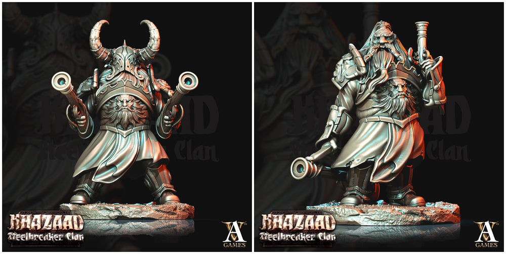 3D Printed Archvillain Games Khazaad Steelbreaker Clan King - Steelbreaker Leadspitters 28mm 32mm D&D (Online Only)