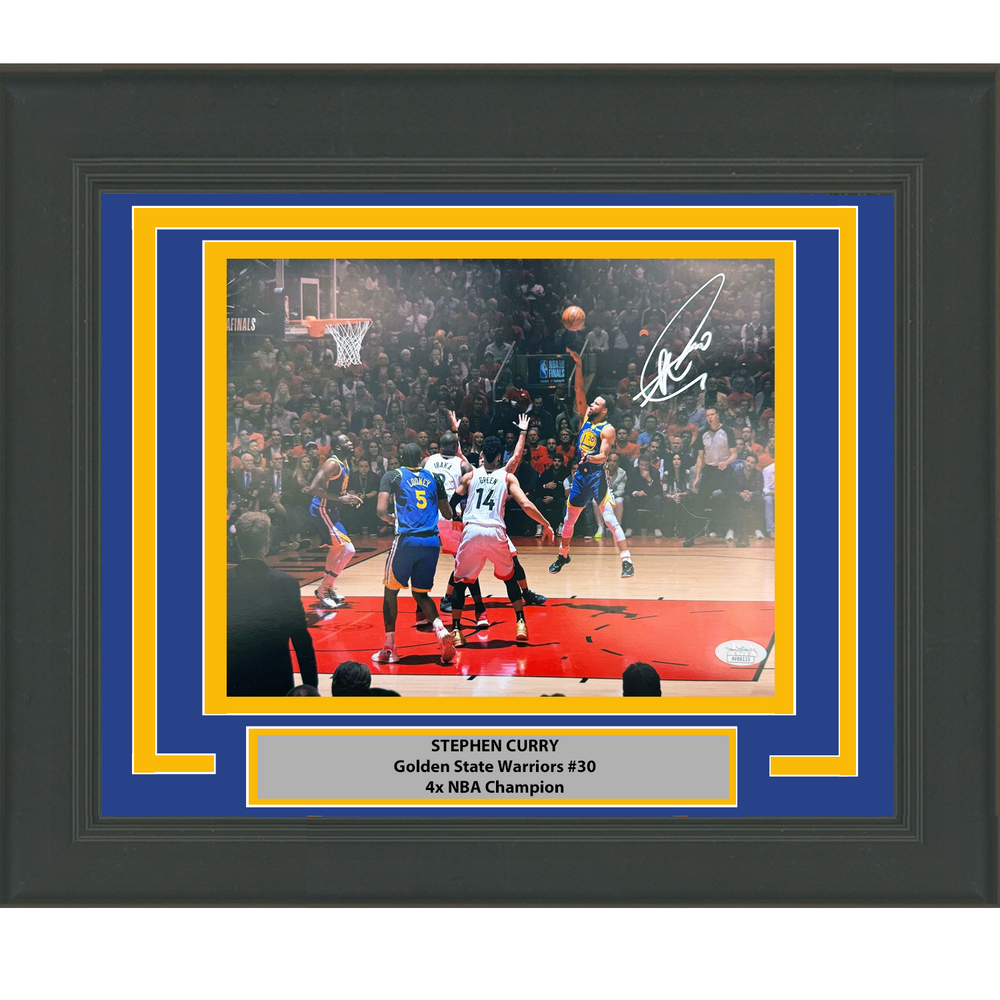 Framed Autographed/Signed Stephen Steph Curry Golden State Warriors 8x10 Basketball Photo JSA COA (ONLINE ORDER ONLY)