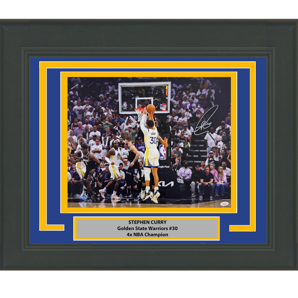 Framed Autographed/Signed Stephen Steph Curry Golden State Warriors 16x20 Basketball Photo JSA COA (ONLINE ORDER ONLY)