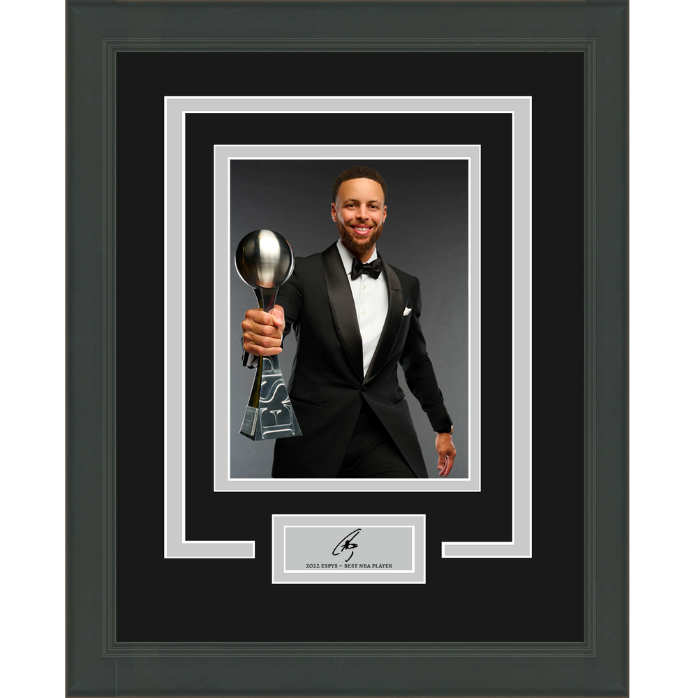 Framed Stephen Curry Facsimile Laser Engraved Signature Auto 11x14 ESPYS Photo (ONLINE ORDER ONLY)