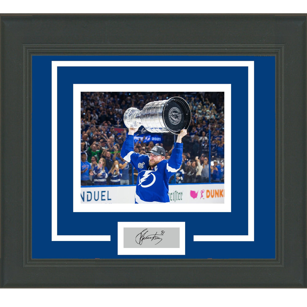 Framed Steven Stamkos Facsimile Laser Engraved Signature Auto Tampa Bay Lightning 11x14 Hockey Photo (ONLINE ORDER ONLY)