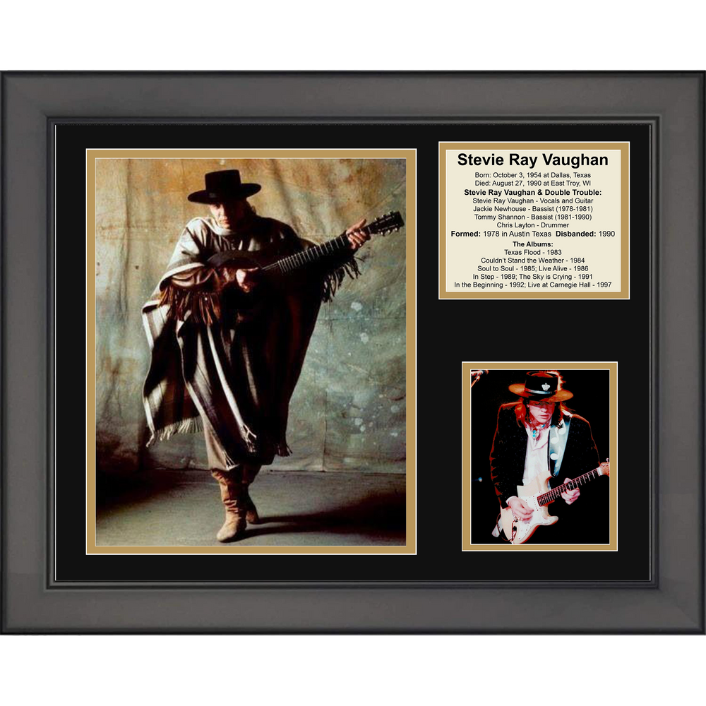 Framed Stevie Ray Vaughan Albums 11"x14" Music Three Photo Collage (ONLINE ORDER ONLY)