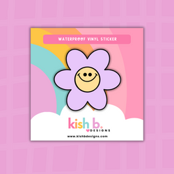 Happy Flower | Waterproof Vinyl |Sticker (ONLINE ORDER ONLY)