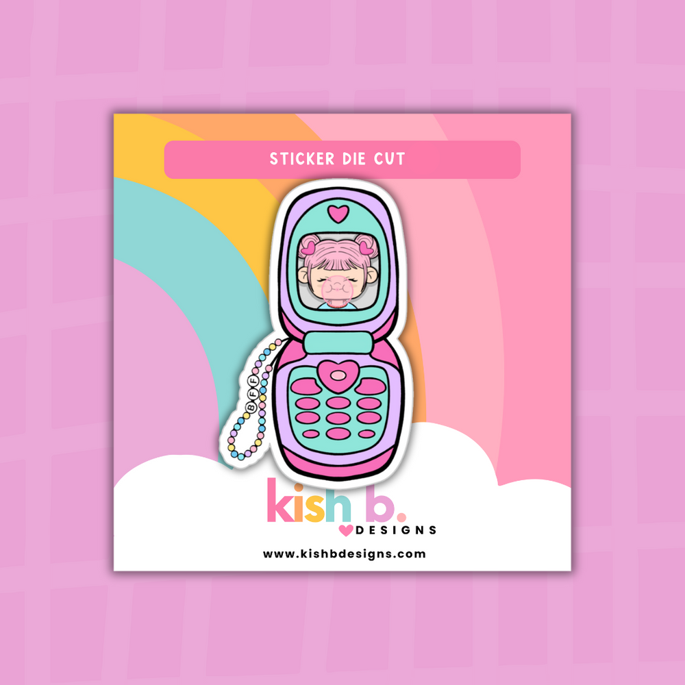 Flip Phone| Kenny|  Character Doodles | Sticker Die Cut (ONLINE ORDER ONLY)