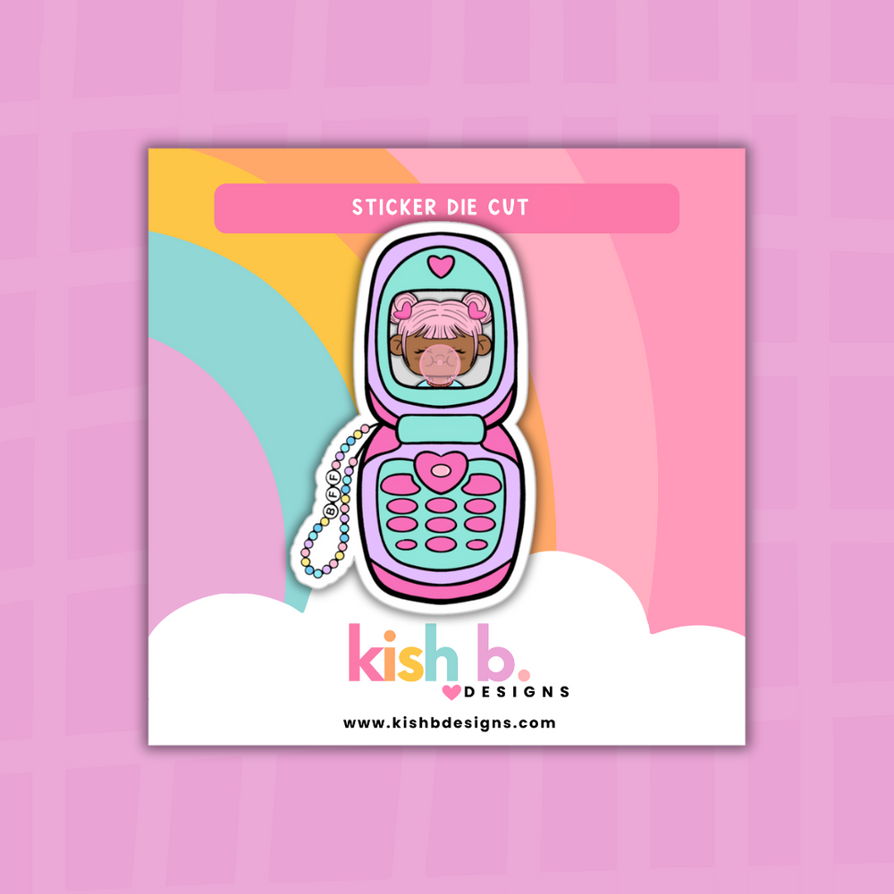 Flip Phone| Kenny|  Character Doodles | Sticker Die Cut (ONLINE ORDER ONLY)