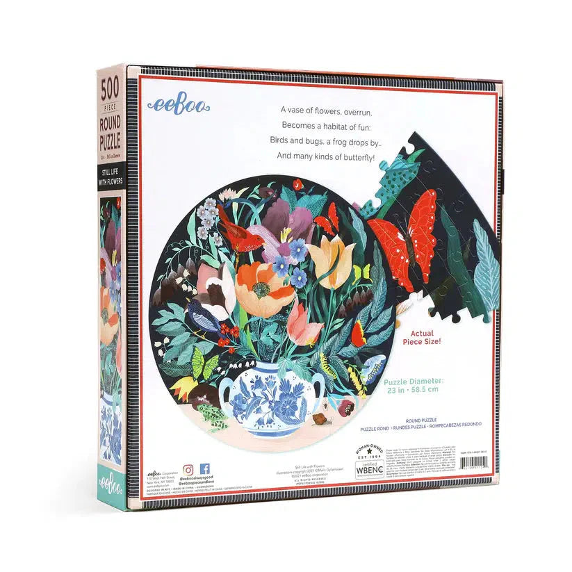 Still Life with Flowers 500 Piece Round Jigsaw Puzzle eeBoo (ONLINE ORDER ONLY)