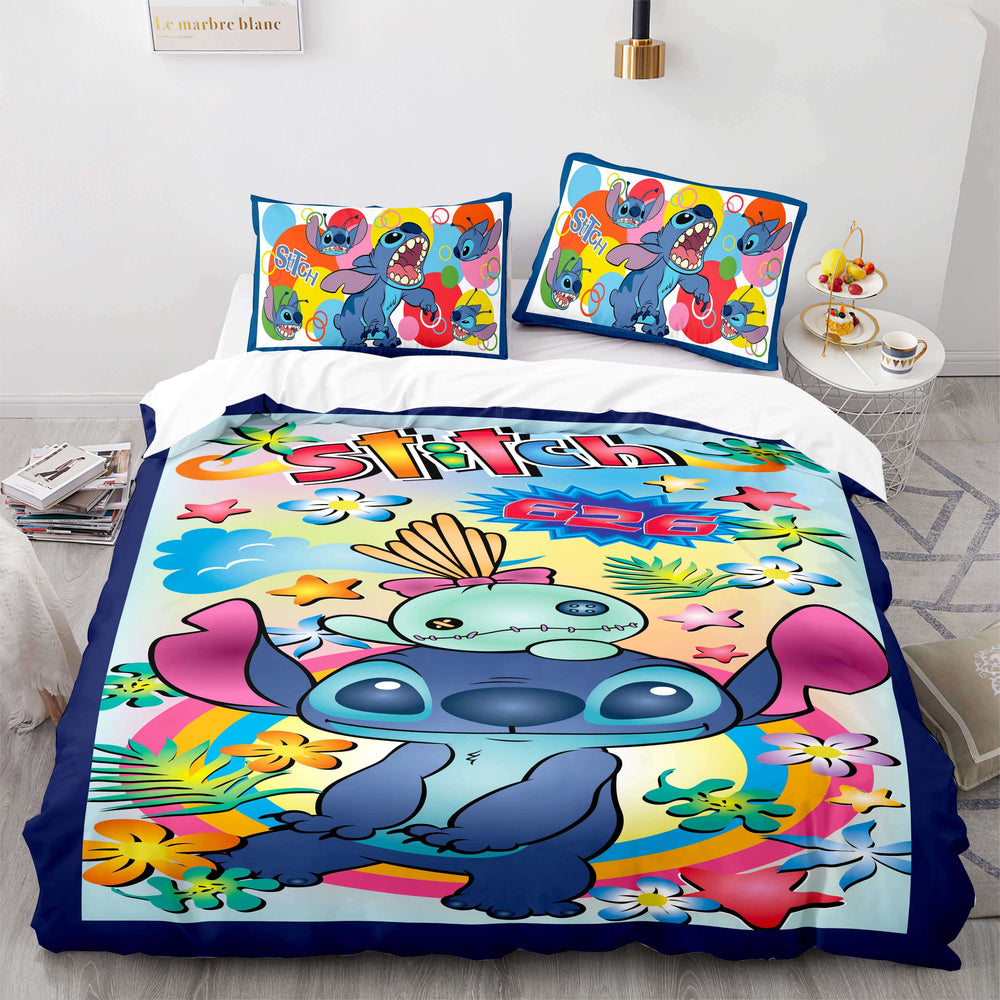 Stitch and Scrump Bedding Set Cosplay Quilt Cover Without Filler (Online Order Only)