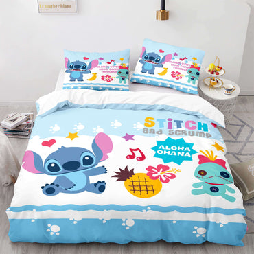 Stitch and Scrump Bedding Set Cosplay Quilt Cover Without Filler (Online Order Only)