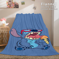 Stitch Flannel Blanket Warm Cozy Bed Blankets Soft Throw Blanket (Online Order Only)