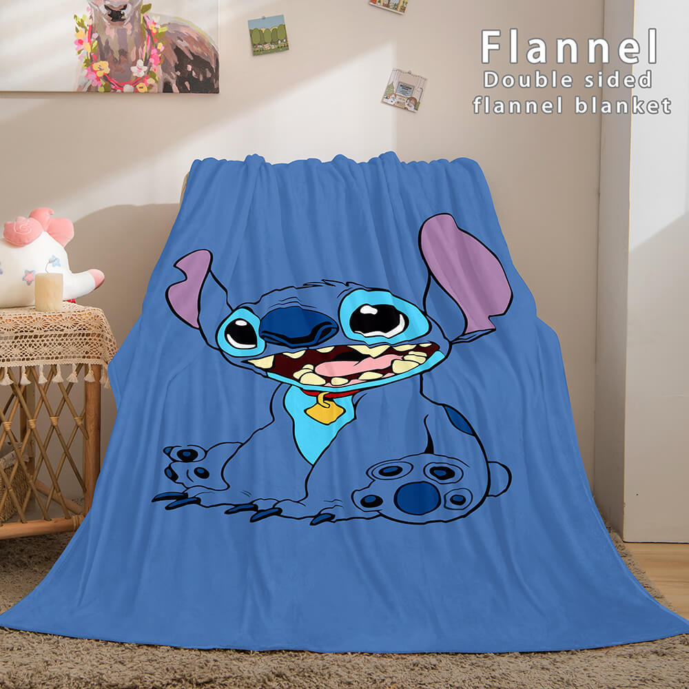Stitch Flannel Blanket Warm Cozy Bed Blankets Soft Throw Blanket (Online Order Only)