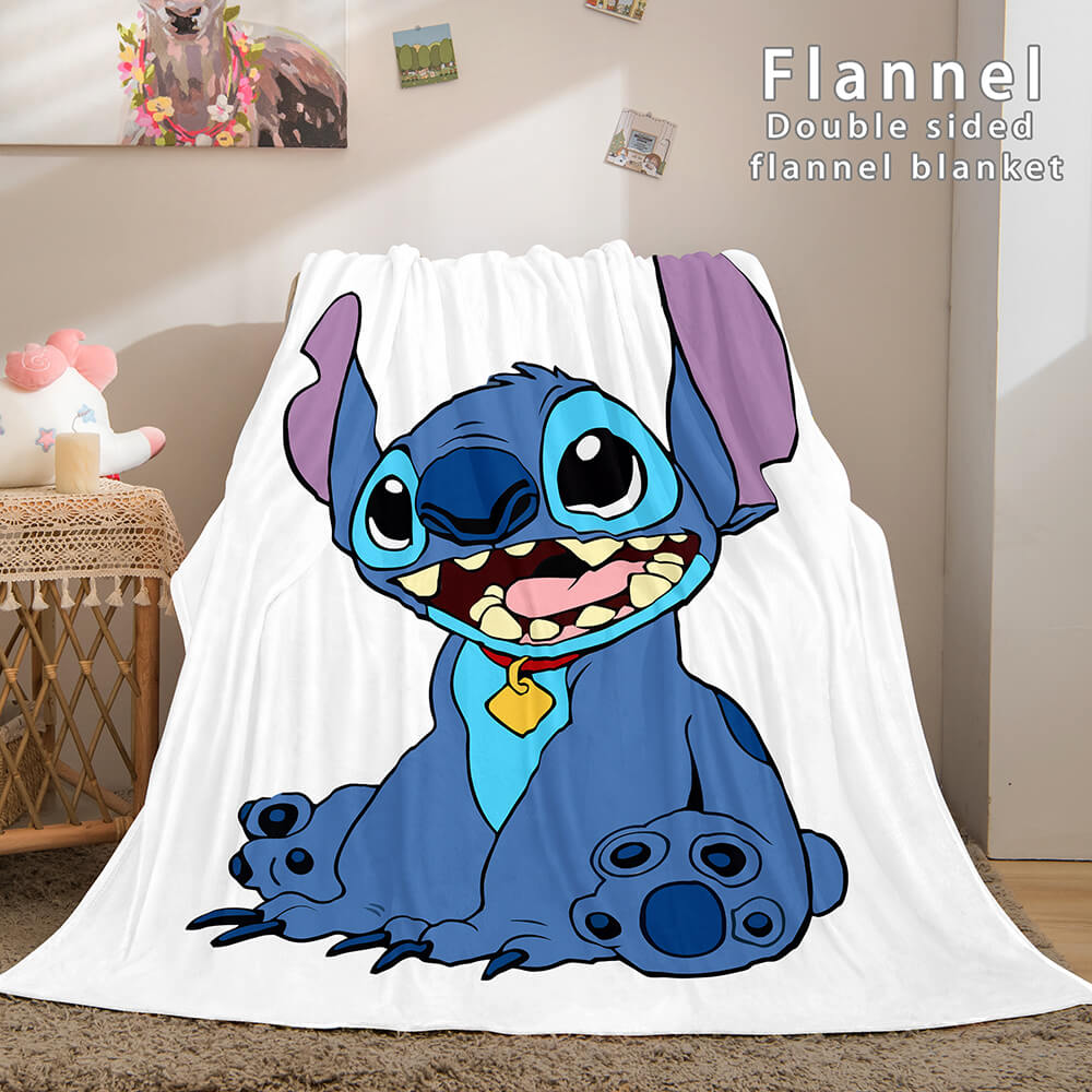 Stitch Flannel Blanket Warm Cozy Bed Blankets Soft Throw Blanket (Online Order Only)