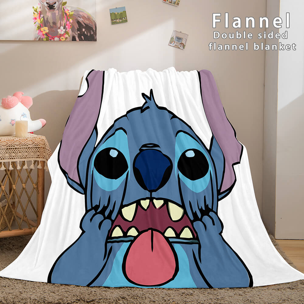 Stitch Flannel Blanket Warm Cozy Bed Blankets Soft Throw Blanket (Online Order Only)
