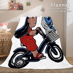 Stitch Flannel Blanket Warm Cozy Bed Blankets Soft Throw Blanket (Online Order Only)