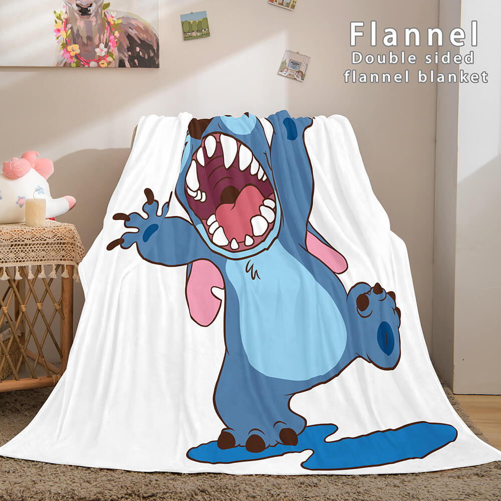 Stitch Flannel Blanket Warm Cozy Bed Blankets Soft Throw Blanket (Online Order Only)