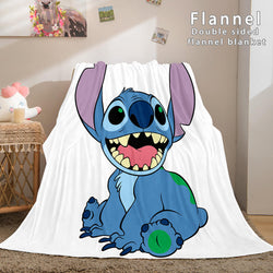 Stitch Flannel Blanket Warm Cozy Bed Blankets Soft Throw Blanket (Online Order Only)