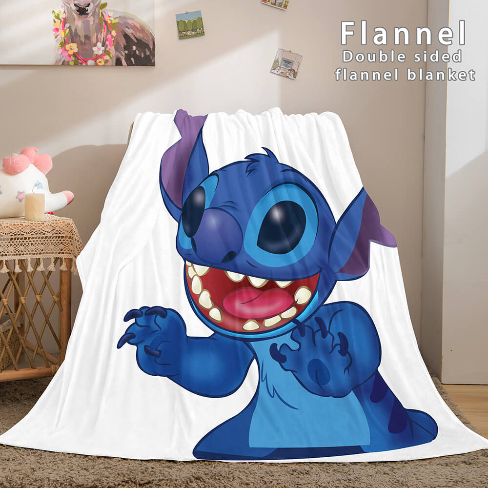 Stitch Flannel Blanket Warm Cozy Bed Blankets Soft Throw Blanket (Online Order Only)