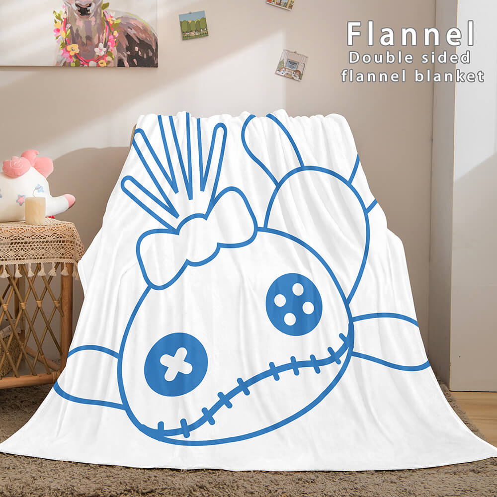 Stitch Flannel Blanket Warm Cozy Bed Blankets Soft Throw Blanket (Online Order Only)
