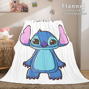 Stitch Flannel Blanket Warm Cozy Bed Blankets Soft Throw Blanket (Online Order Only)
