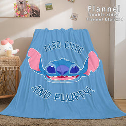 Stitch Flannel Blanket Warm Cozy Bed Blankets Soft Throw Blanket (Online Order Only)