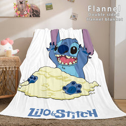 Stitch Flannel Blanket Warm Cozy Bed Blankets Soft Throw Blanket (Online Order Only)