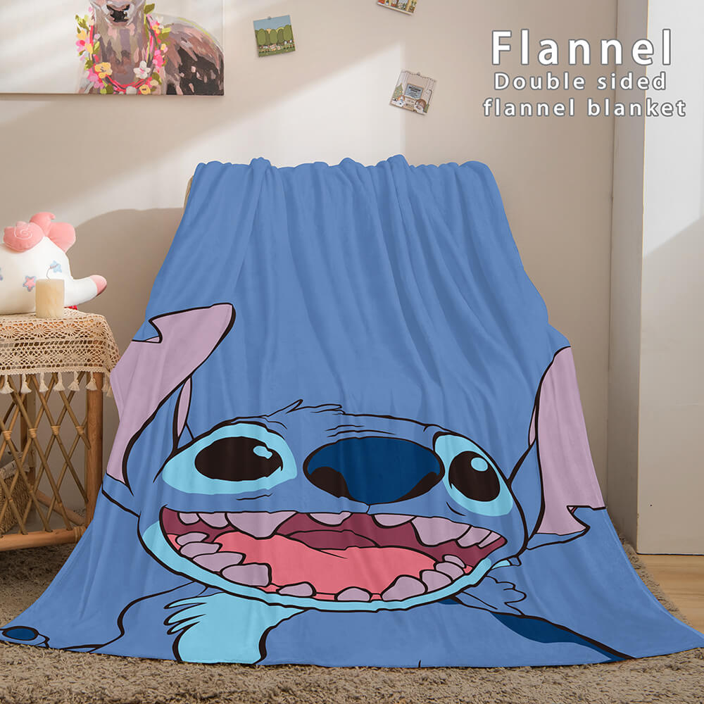 Stitch Flannel Blanket Warm Cozy Bed Blankets Soft Throw Blanket (Online Order Only)