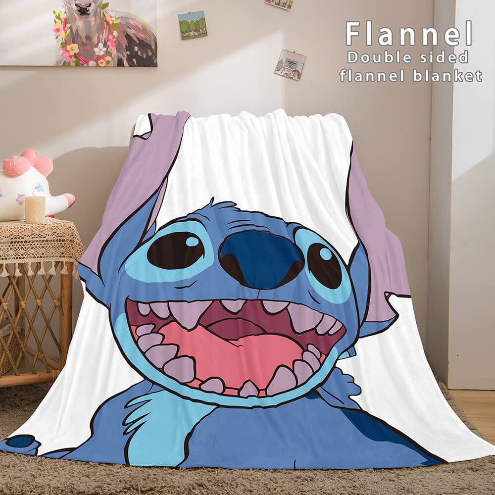 Stitch Flannel Blanket Warm Cozy Bed Blankets Soft Throw Blanket (Online Order Only)