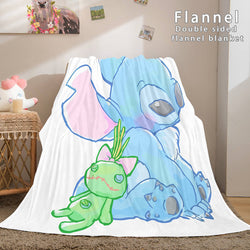 Stitch Flannel Blanket Warm Cozy Bed Blankets Soft Throw Blanket (Online Order Only)