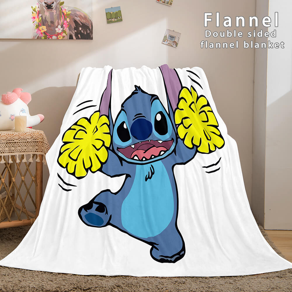 Stitch Flannel Blanket Warm Cozy Bed Blankets Soft Throw Blanket (Online Order Only)