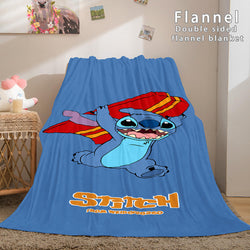 Stitch Flannel Blanket Warm Cozy Bed Blankets Soft Throw Blanket (Online Order Only)