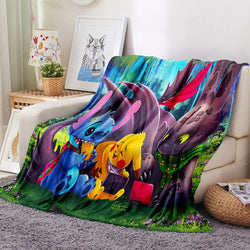 Stitch Pattern Blanket Flannel Throw Room Decoration (Online Order Only)