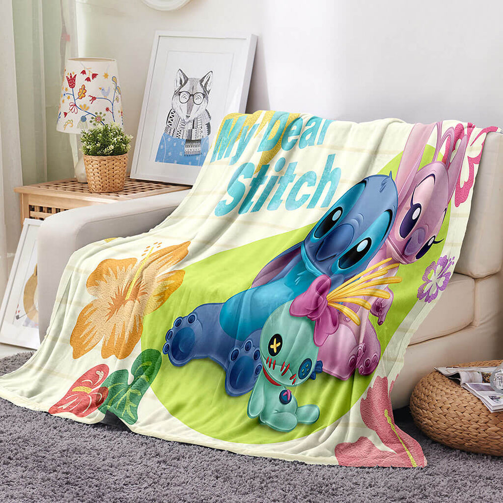 Stitch Pattern Blanket Flannel Throw Room Decoration (Online Order Only)
