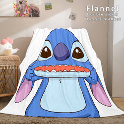 Stitch and Angel Flannel Blanket Cozy Bed Blankets Soft Throw Blanket (Online Order Only)